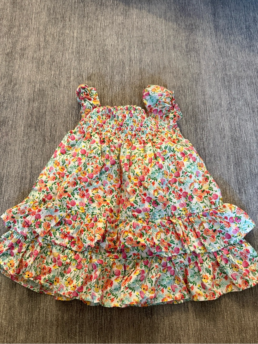 Janie and Jack Girls Floral Ruffle Sundress - Pink & Yellow